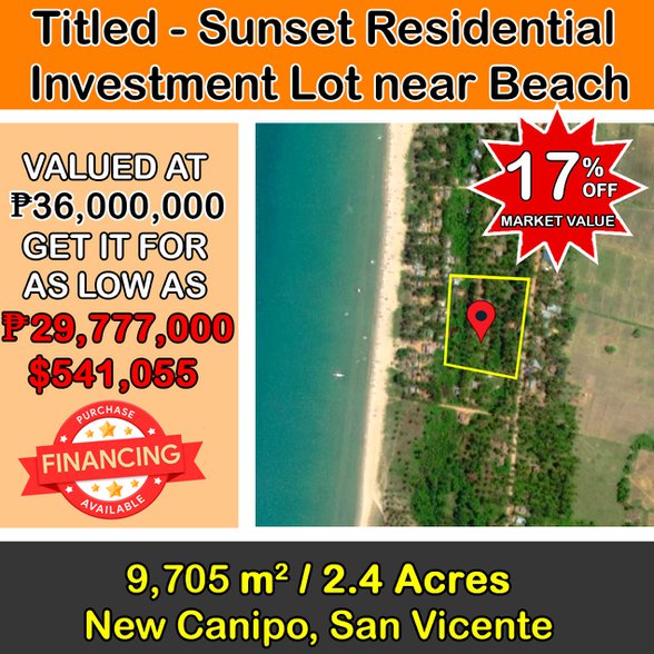 Residential Lot For Sale San Vicente Palawan 🚜 [58 Properties] (June