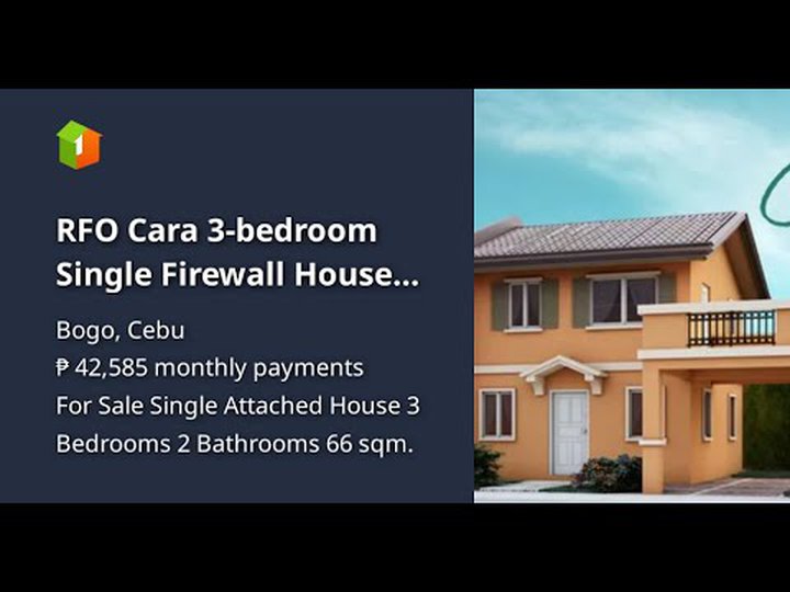 Youtube - RFO Cara 3-bedroom Single Firewall House For Sale in Bogo City, Cebu