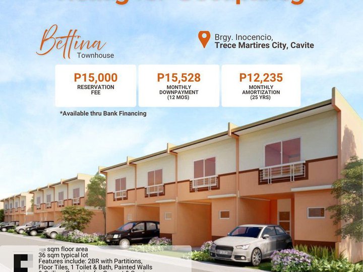 Ready for Occupancy Affordable House and Lot for Sale Trece Martirez Pag-IBIG financing assistance