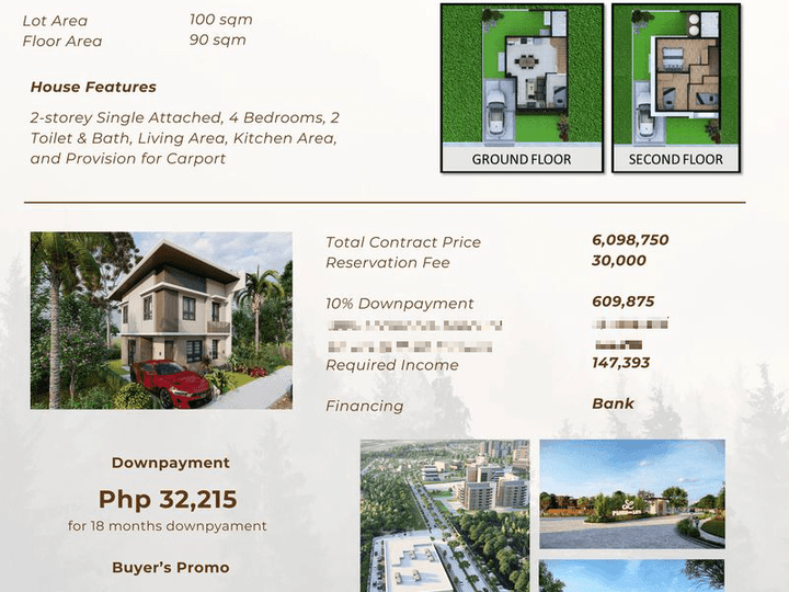 Affordable Preselling 4BR Single Attached House and Lot for Sale Bank/Pag-IBIG Loan: Paseo de Lipa