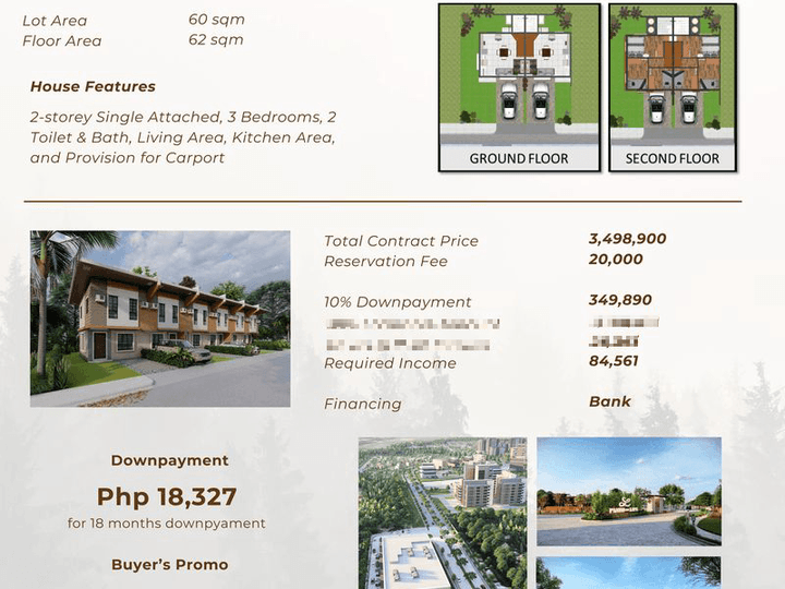 Affordable Preselling 3BR Inner Unit Townhouse for Sale Bank or Pag-IBIG Financing: Paseo • Lipa