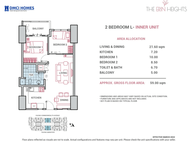 76.5 sqm 2-bedroom Upscale high-rise condo near future MRT-7 station in Quezon City