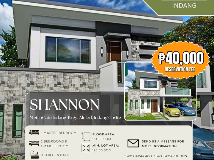Choose your Own Design, Layout for your Dream House and Lot for Sale in MetroGate Indang Cavite