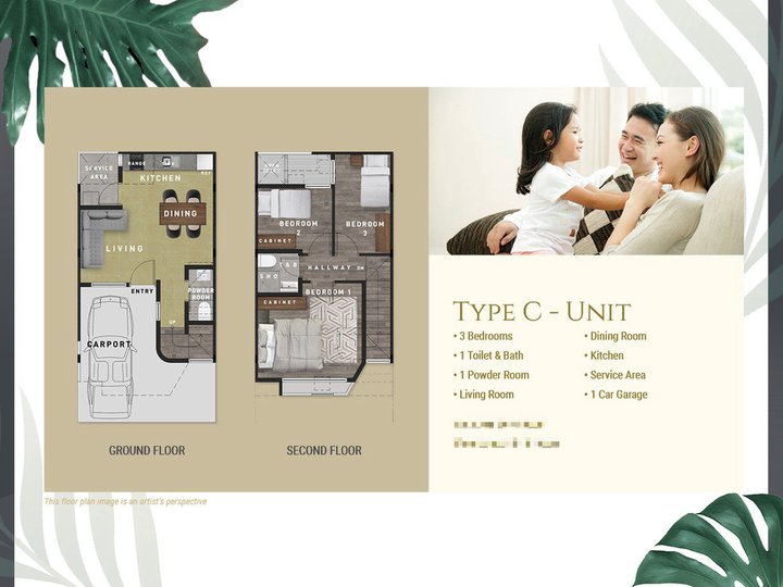 87 sqm 3-Bedroom Townhouse in One Amari Place, Antipolo Community