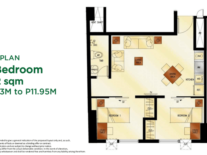 Spacious 50.20 sqm 2-bedroom condo in prime Manila location