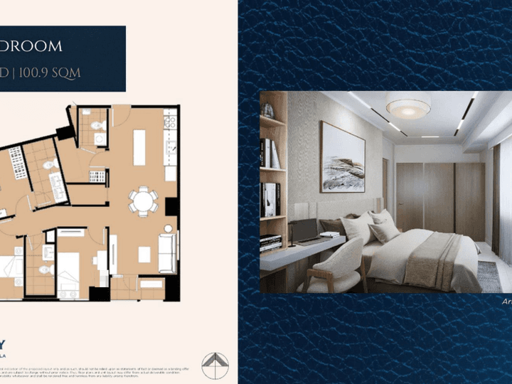 Furnished 98.2 sqm 3-bedroom Residential Condo For Sale in Gallery at Torre Lorenzo Loyola