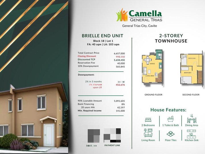 Affordable Townhouse for Sale in Camella General Trias, Cavite: Easy Bank Financing FREE Assistance