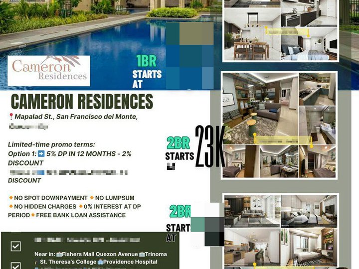 Cameron Residences Dmci rfo condo for sale in roosevelt QC