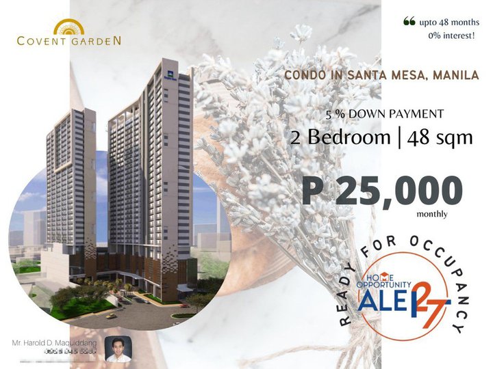 Condo near U-Belt Schools 2 Bedroom 48 sqm, 2 Bath P25,000 monthly