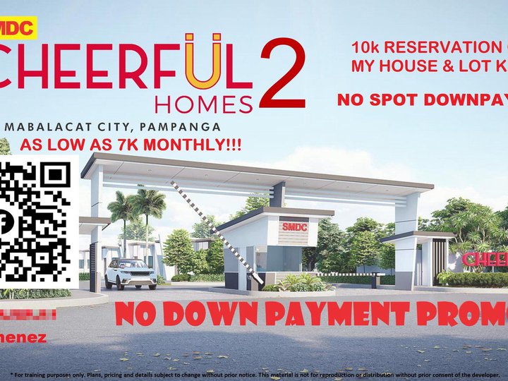 7k monthly NO SPOT DOWN house&lot near Clark inter. airport SMDC