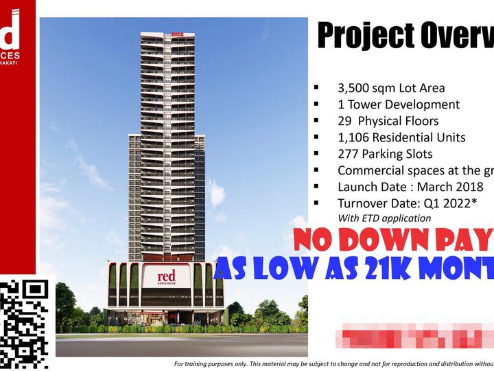 SMDC CONDO NEAR GREENBELT RED RESIDENCE PRE SELLING NO SPOT DOWN