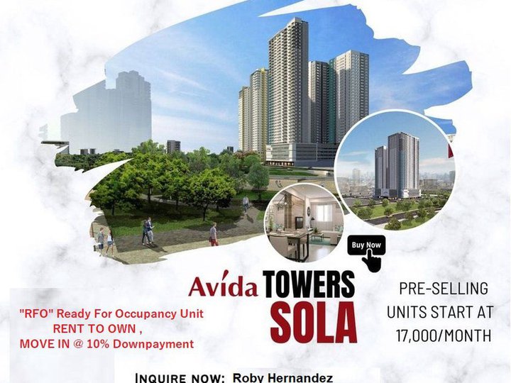 FOR SALE Ready to Move-in Condo unit Studio type in Avida Towers Sola