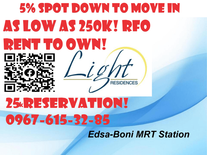 5% SPOT DOWN TO MOVE IN smdc condo in MRT boni mandaluyong