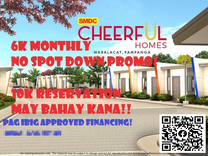 6k MONTHLY house&lot NO SPOT DOWN promo in SMDC pampanga near airport