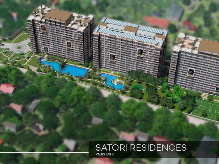 1-Bedroom Condo Unit Overlooking Amenities at Satori Residences in Pasig City, Near SM Aura