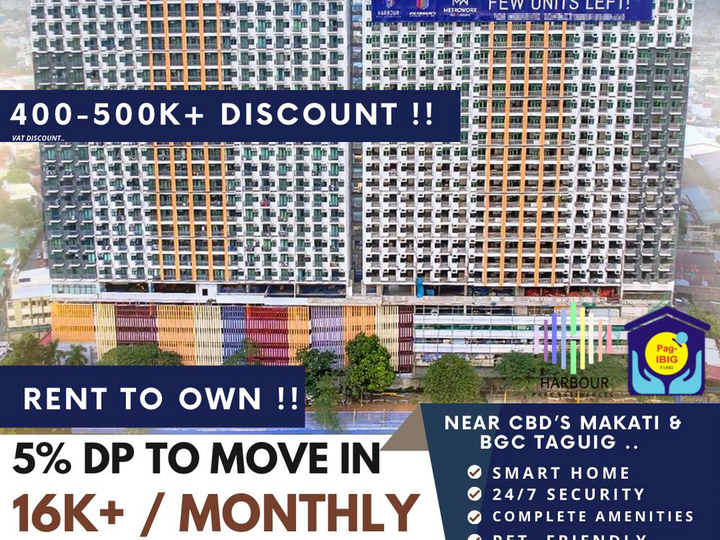 1 BEDROOM WITH BALCONY FOR SALE NEAR BGC MAKATI - PAGIBIG ACCREDITED