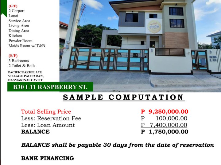3-bedroom RFO Single Detached House For Sale in Dasmarinas, Cavite
