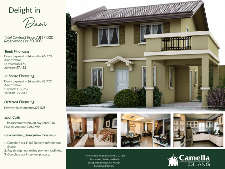 Dani Model House - 4 Bedrooms located in Camella Silang