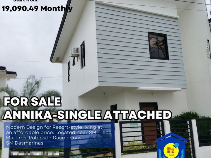 2-bedroom Single Attached House For Sale in Trece Martires Cavite near SM Trece