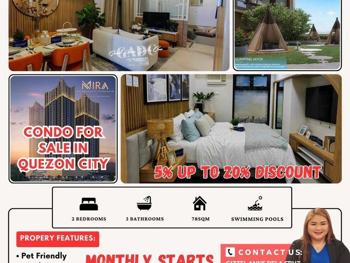 Condo in Quezon City! Affordable Pre-Selling 2BR condo with balcony and utility room at MIRA