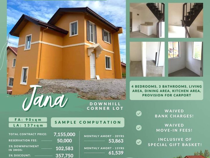READY FOR OCCUPANCY 4-BR 3-T&B JANA DH IN TRECE  SAVE UP TO 1.073M
