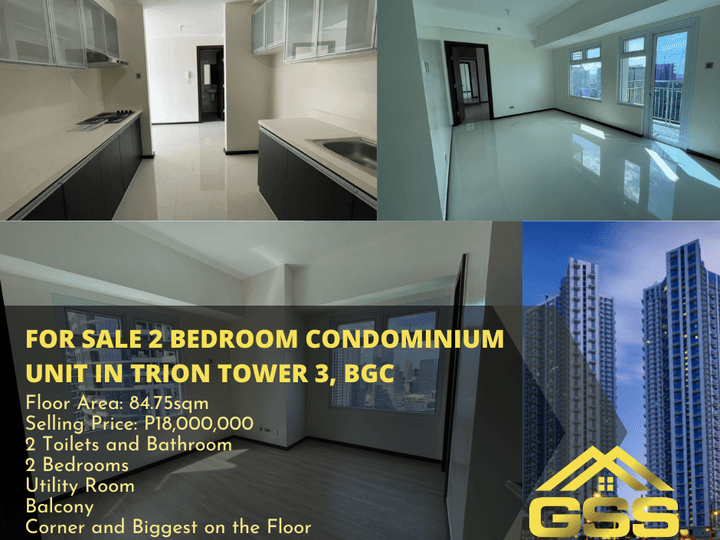 FOR SALE 2 BEDROOM UNIT IN TRION TOWERS 3 BGC