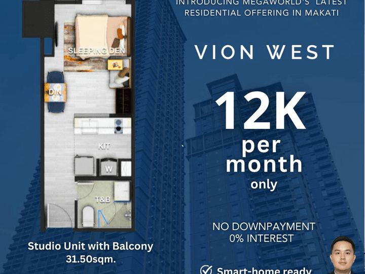 Pre-selling 31.50 sqm Studio Condo For Sale Makati|Vion West Megaworld
