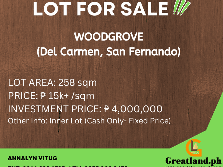 Lot For sale in a Exclusive Subdivision in  San Fernando, Pampanga