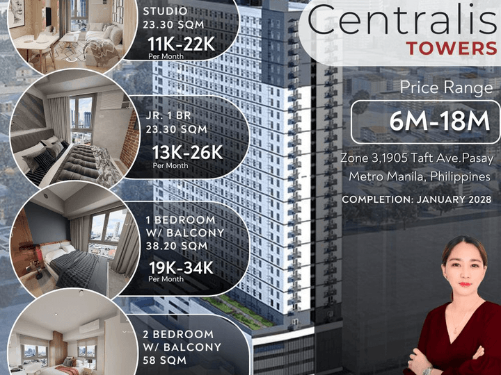 Centralis STUDIO unit (Available Unit Options Jr. 1 BR, 1 Bedroom & 2 Bedroom w/ balcony)