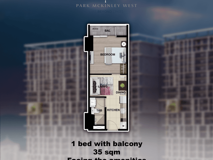 Park Mckinley West 1 bed w/ balcony Bgc condo for sale Fort Bonifacio