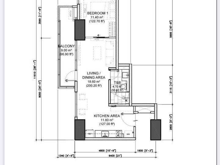 Fortis Residences 1-bedroom Condo For Sale in Chino Roces Makati near Greenbelt