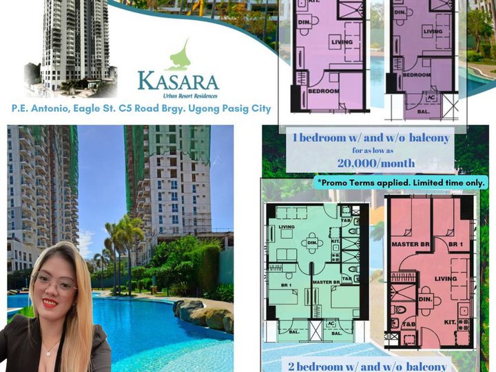 5% DP TO MOVE IN 20k/mo. Along C5 road Pasig City, Resort Type Condo RFO