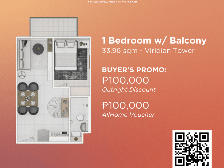 Vidarte Residences 1-Bedroom Unit in Antipolo City, Rizal