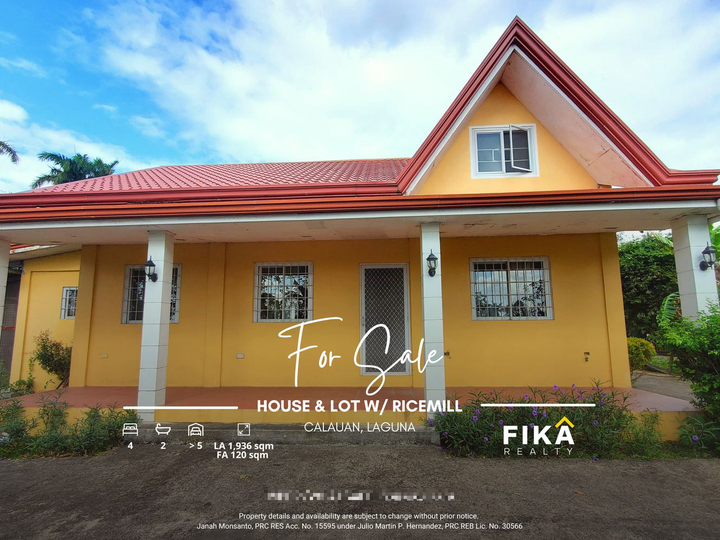2BR Farm House & Lot with Rice Mill For Sale in Calauan, Laguna