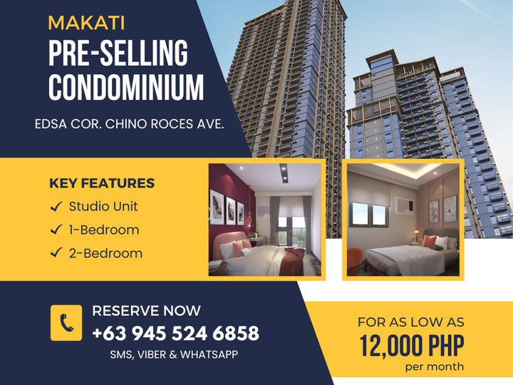 60.00 sqm 2-bedroom Pre-selling Condo For Sale in Makati Metro Manila