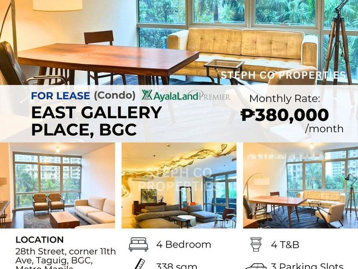 BGC Premium East Gallery Place by Ayala Land Premier - 4 Bedroom at Bonifacio Global City, For Lease