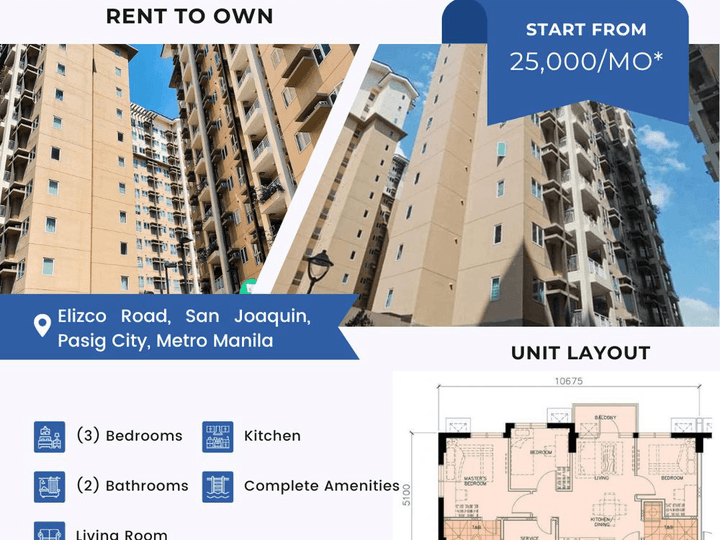 3BR WITH BALCONY RENT TO OWN | READY FOR MOVE IN