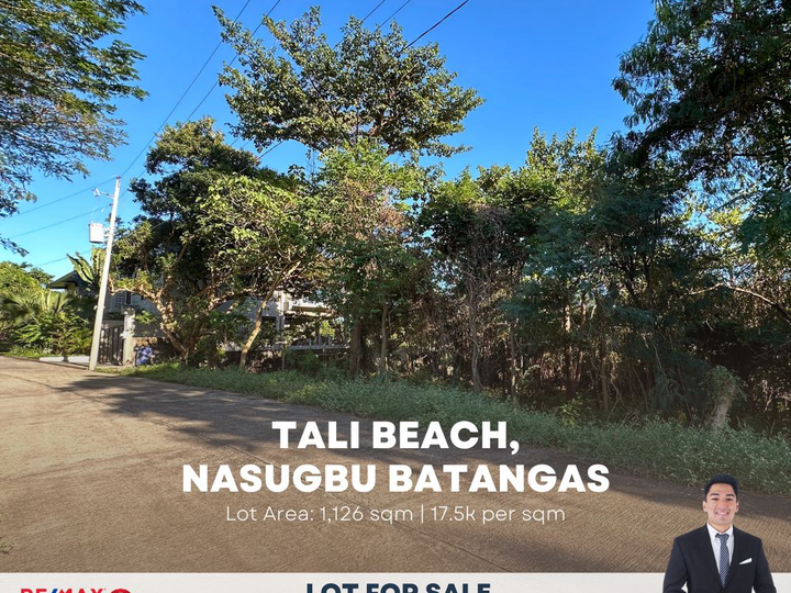 1,126 sqm lot for sale in Tali Beach Nasugbu Batangas @ 17,500 per sqm