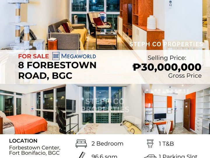 BGC  8 Forbestown Road, in Bonifacio Global City for Sale 2-Bedroom Condo