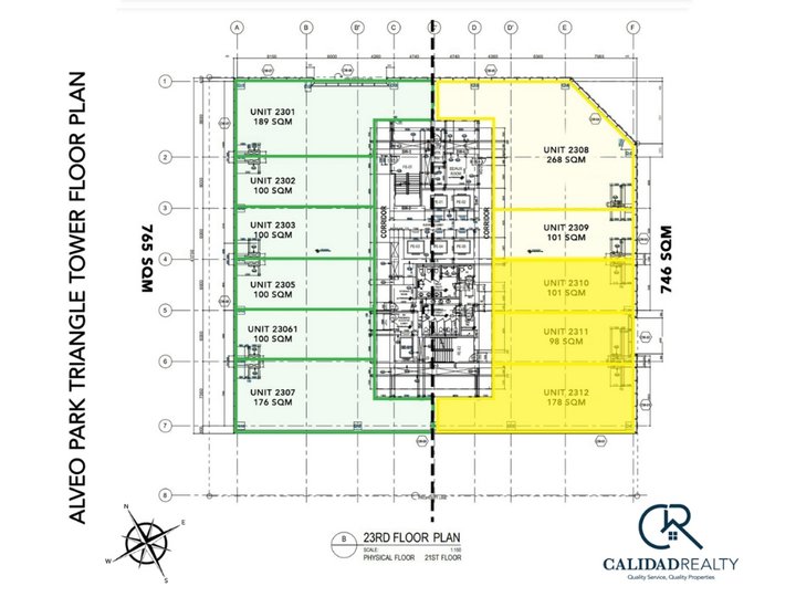 Alveo Park Triangle Tower Office Spaces For Lease Bare BGC, Taguig - CRSL0318