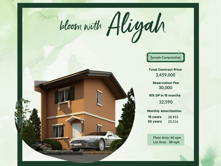 IDEAL 2-BR HOUSE AND LOT FOR SALE IN CALAMBA LAGUNA-ALIYAH