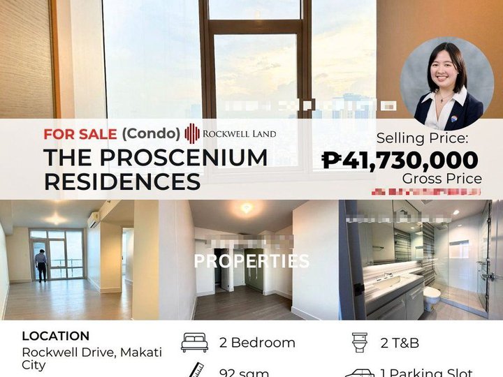 Premium Rockwell Makati - The Proscenium Residences, 2-Bedroom Condo, Lincoln, Sakura, Edades for S