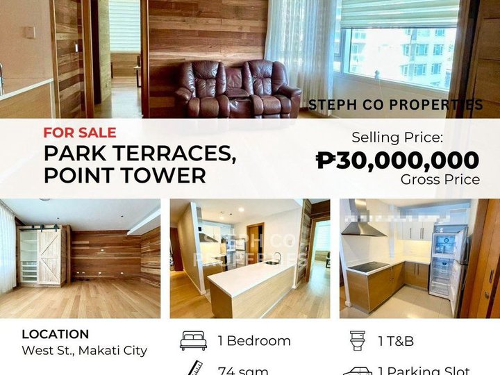 Near Glorietta, Park Terraces, Makati City, for Sale 1 Bedroom Balcony