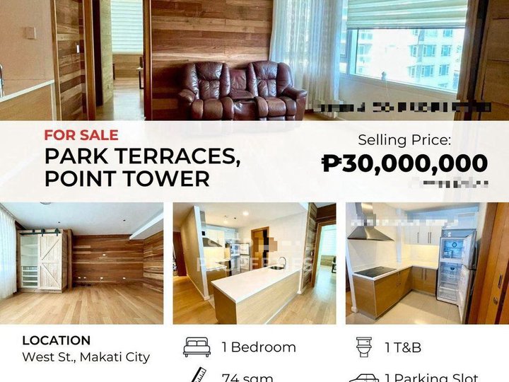 Near Glorietta, Park Terraces, Makati City, for Sale 1 Bedroom Balcony