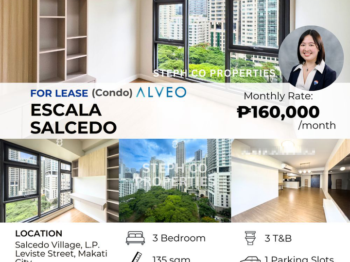 For Lease: Escala Salcedo, Makati, Fully Furnished Corner Unit Condo