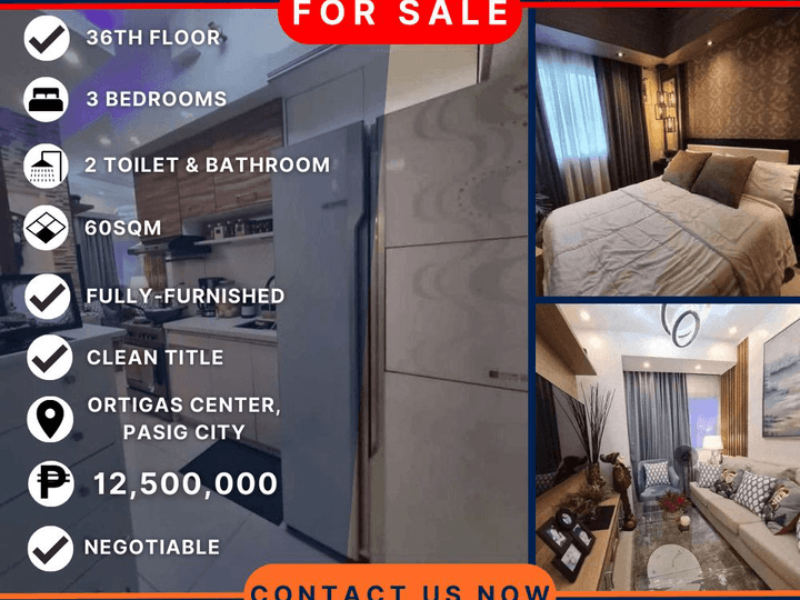 RFO 60.00 sqm 3-bedroom Condo For Sale By Owner in Ortigas Pasig