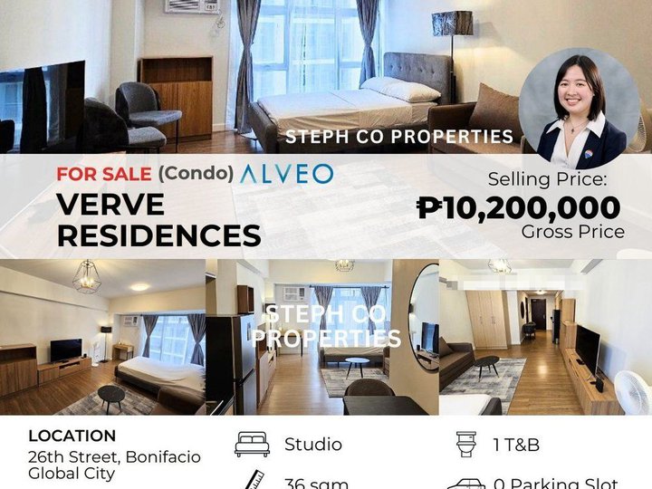 For Sale: BGC Verve Residences, Studio Unit Fully Furnished One Two Maridien, Serendra, Park East