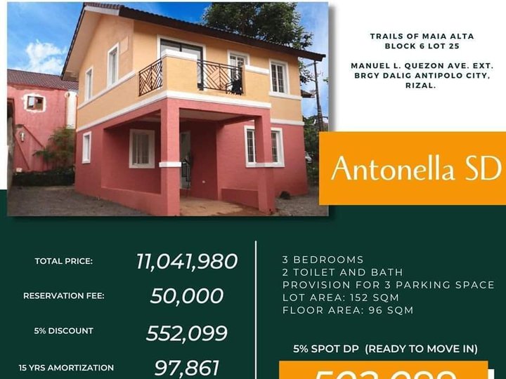 HOUSE AND LOT FOR SALE IN MAIA ALTA ANTIPOLO CITY