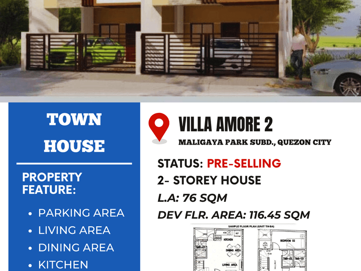 3-bedroom Townhouse For Sale in Brgy Maligaya, Novaliches QC