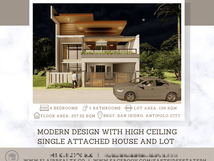 Modern design with high ceiling house and lot in Antipolo